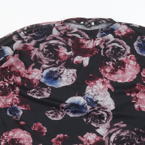 Daisy Eldridge Womens Black Floral  Pullover Jumper Size XL