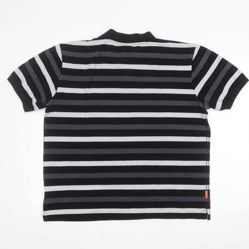 Slazenger Mens Black Striped   Polo Size XL