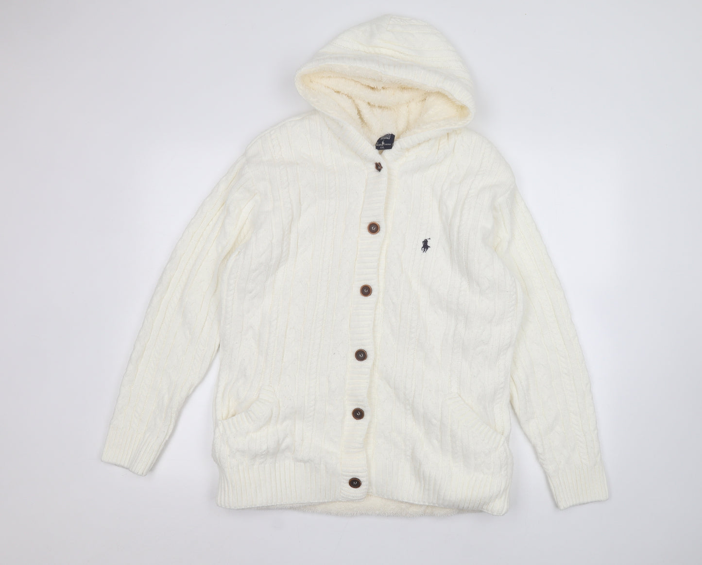 Ralph Lauren Womens White   Jacket Coatigan Size 2XL