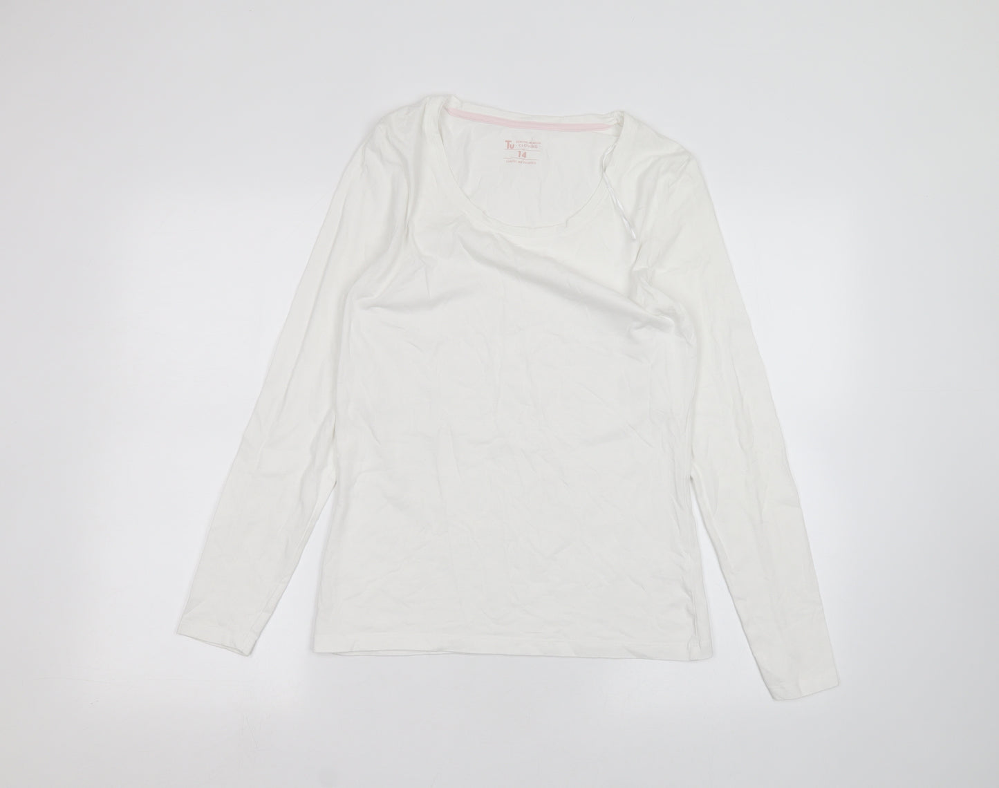 TU Womens White   Basic T-Shirt Size 14