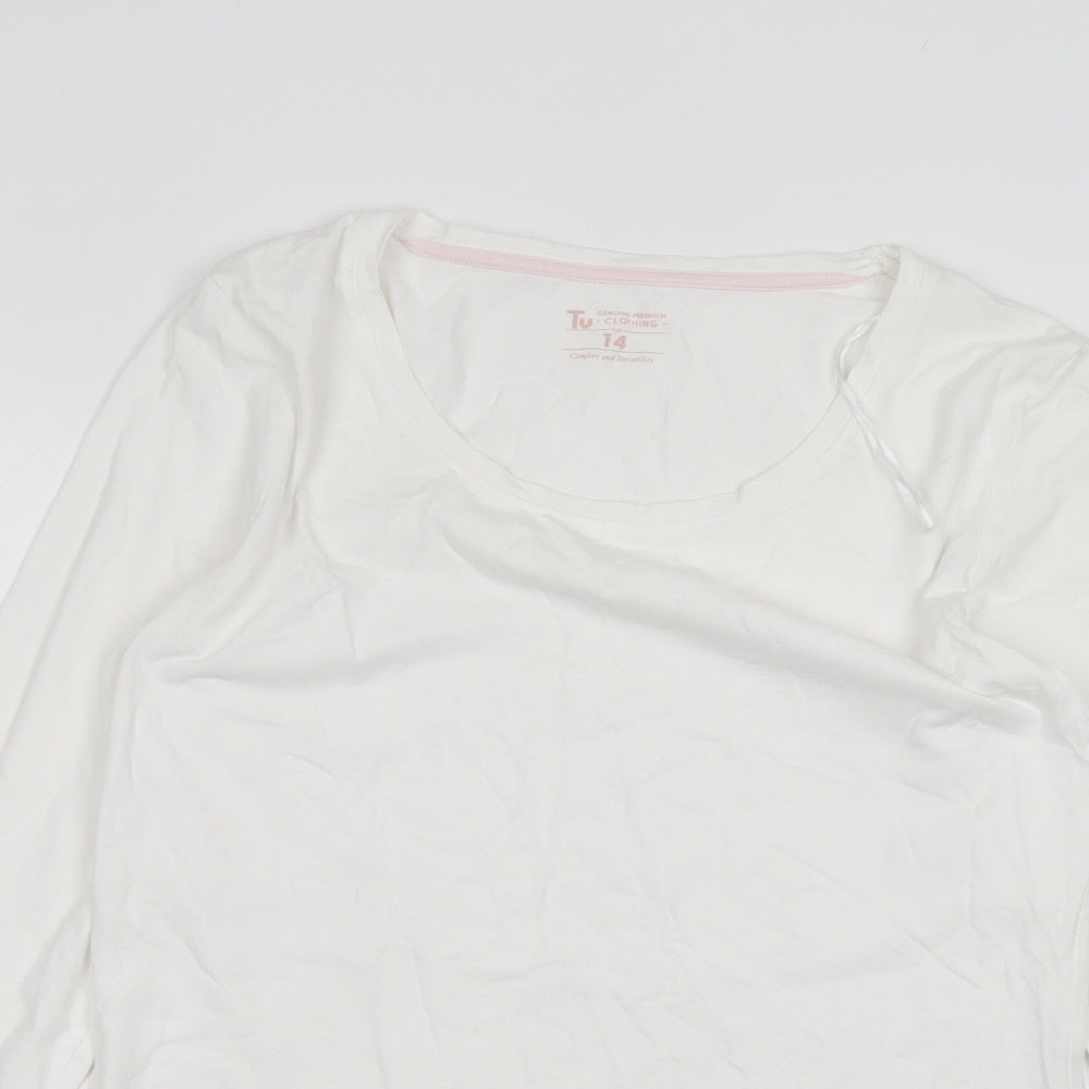 TU Womens White   Basic T-Shirt Size 14