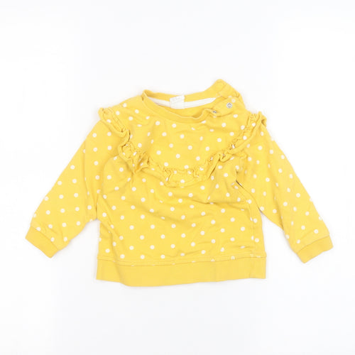 H&M Baby Yellow Polka Dot  Pullover Jumper Size 12-18 Months