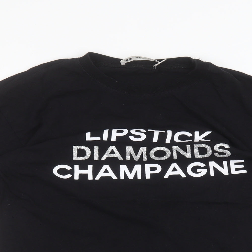 Deux two Womens Black   Basic T-Shirt Size S