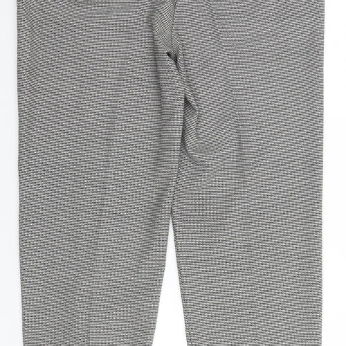 Marks and Spencer Womens Grey Check  Trousers  Size 12 L27 in