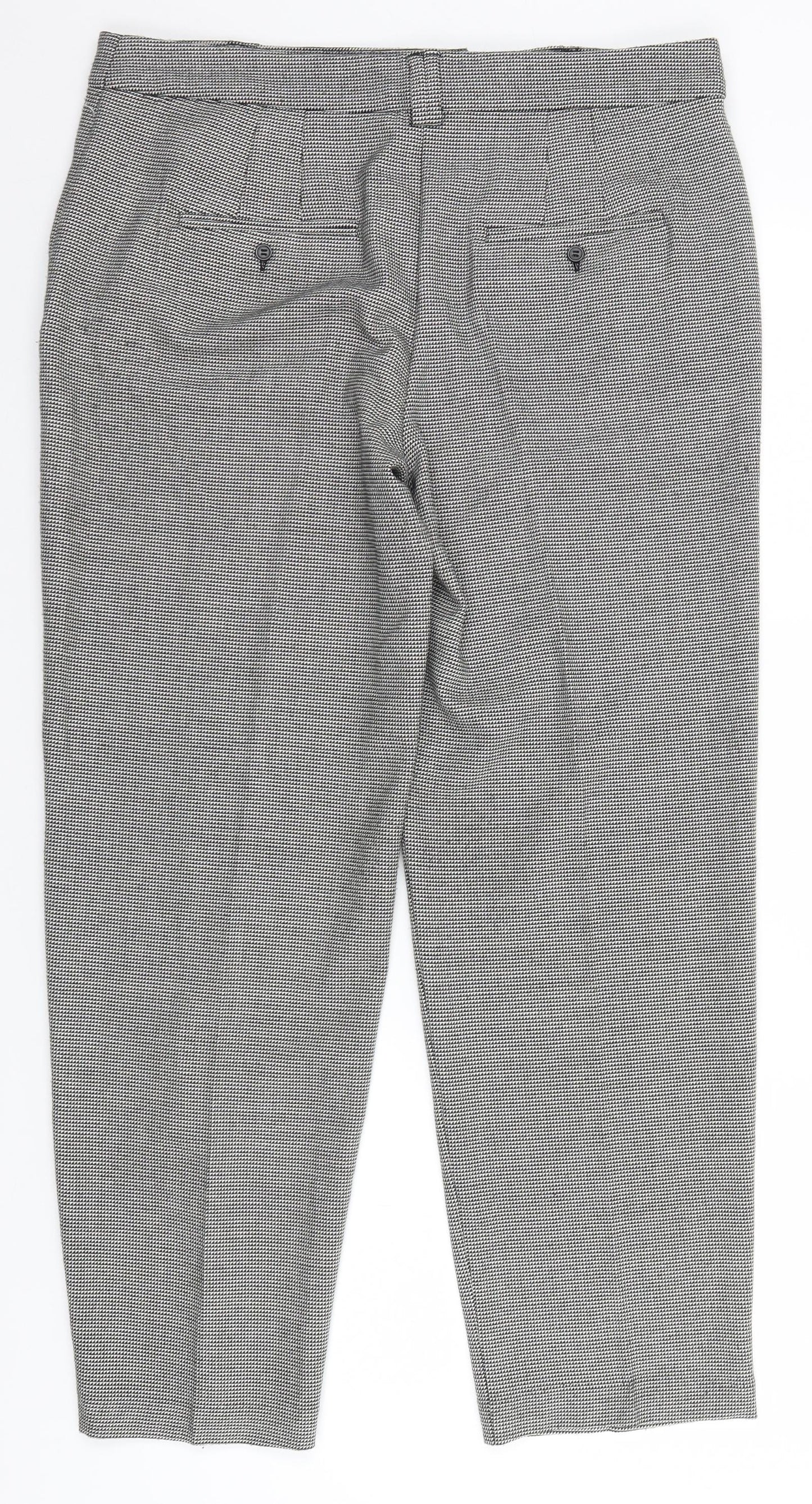 Marks and Spencer Womens Grey Check  Trousers  Size 12 L27 in