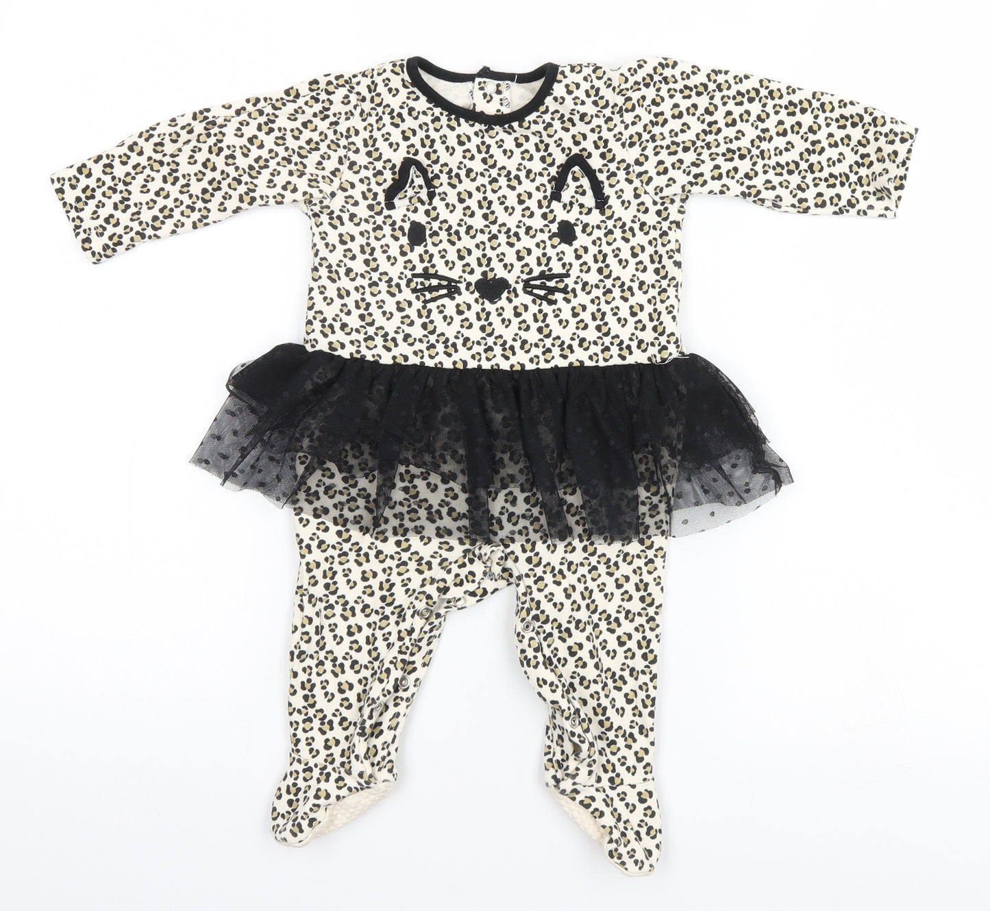 TU Girls Ivory Floral  Babygrow One-Piece Size 6-9 Months  - Cat