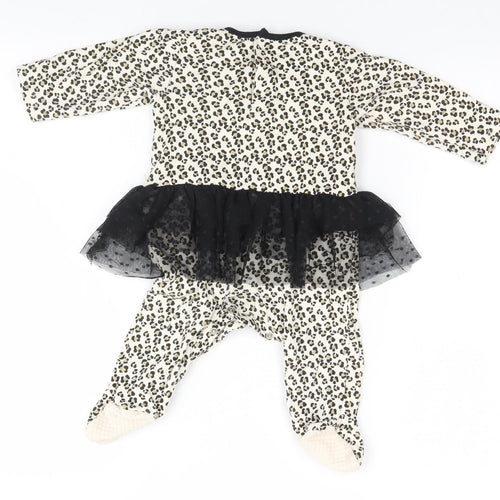 TU Girls Ivory Floral  Babygrow One-Piece Size 6-9 Months  - Cat