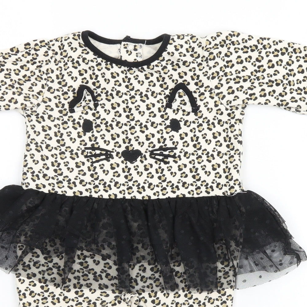 TU Girls Ivory Floral  Babygrow One-Piece Size 6-9 Months  - Cat