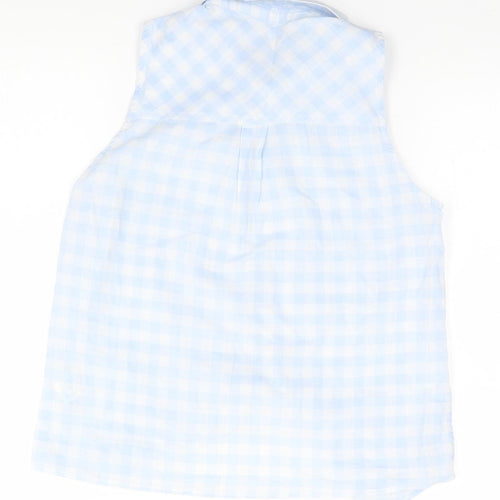 Bershka Womens Blue Check  Basic Button-Up Size S