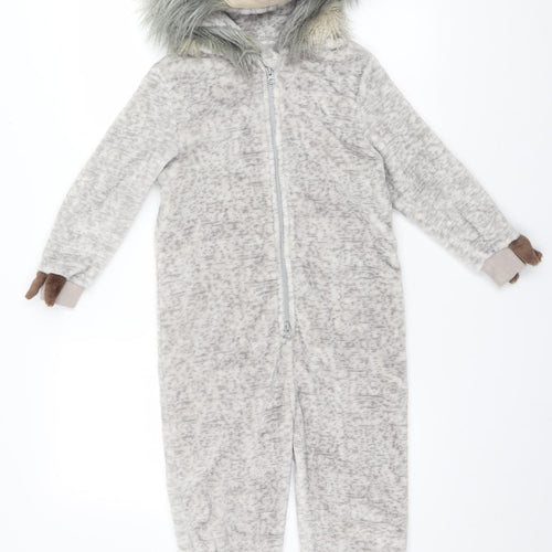 NEXT Girls Grey Solid   One Piece Size 7 Years  - Sloth, Onesie