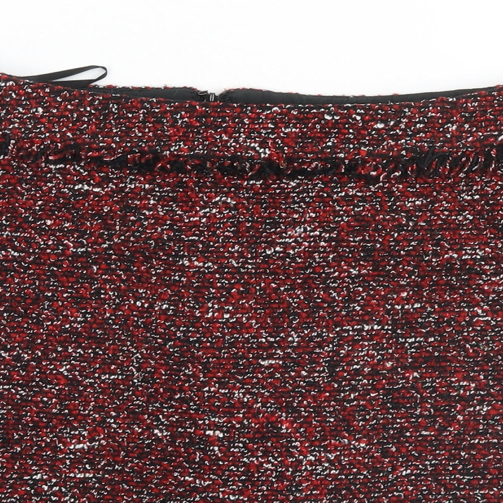 Warehouse Womens Red Striped  A-Line Skirt Size 12