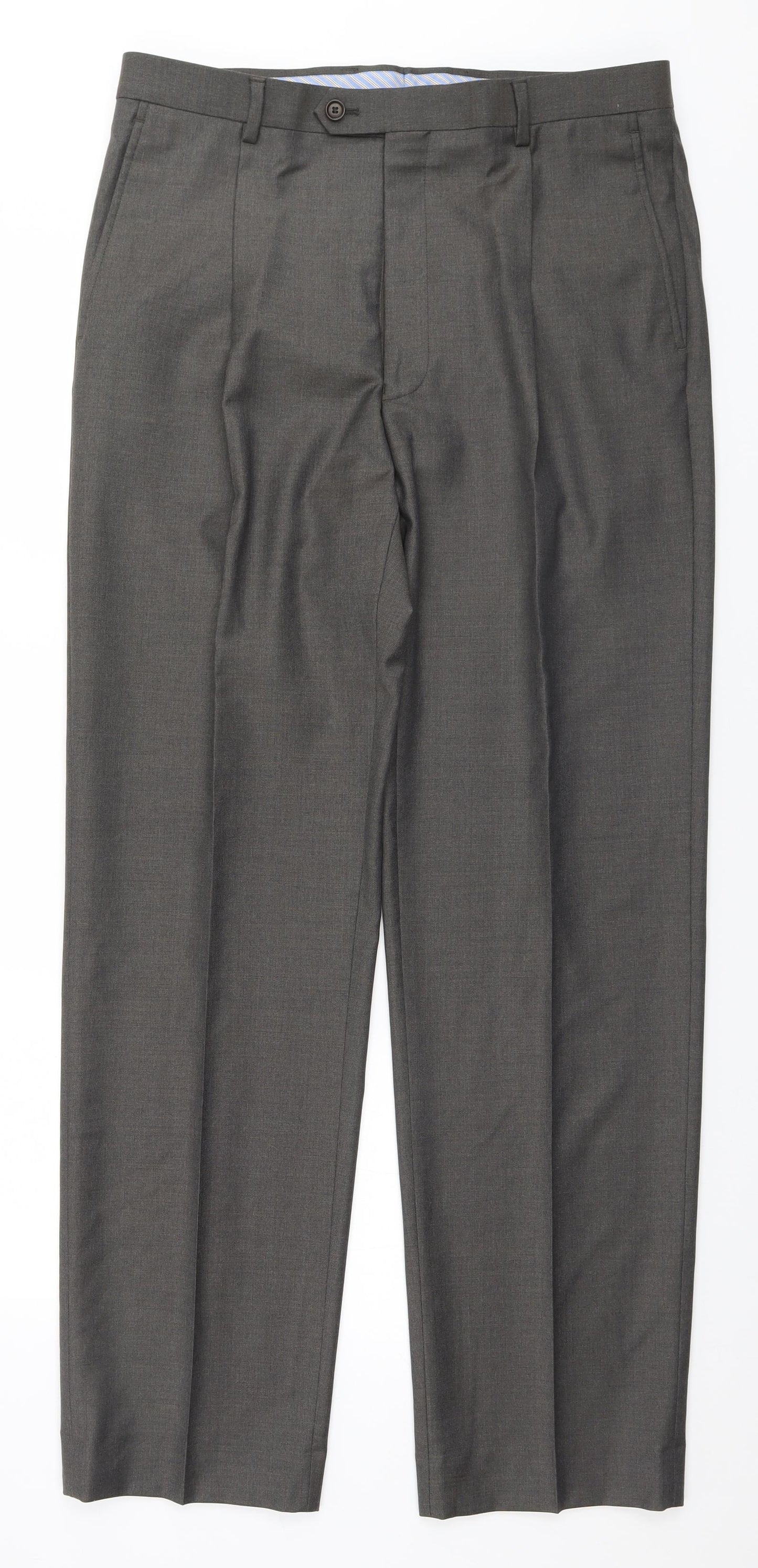 Marks and Spencer Mens Brown   Trousers  Size 34 in L32 in