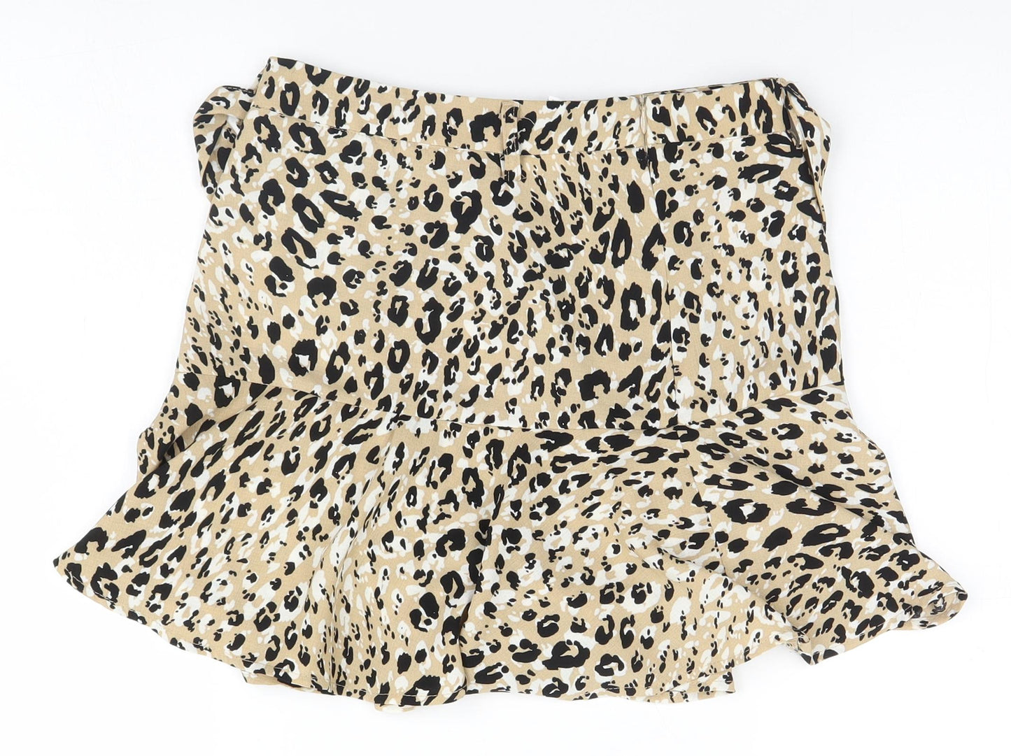 Stradivarius Womens Brown Animal Print  A-Line Skirt Size S