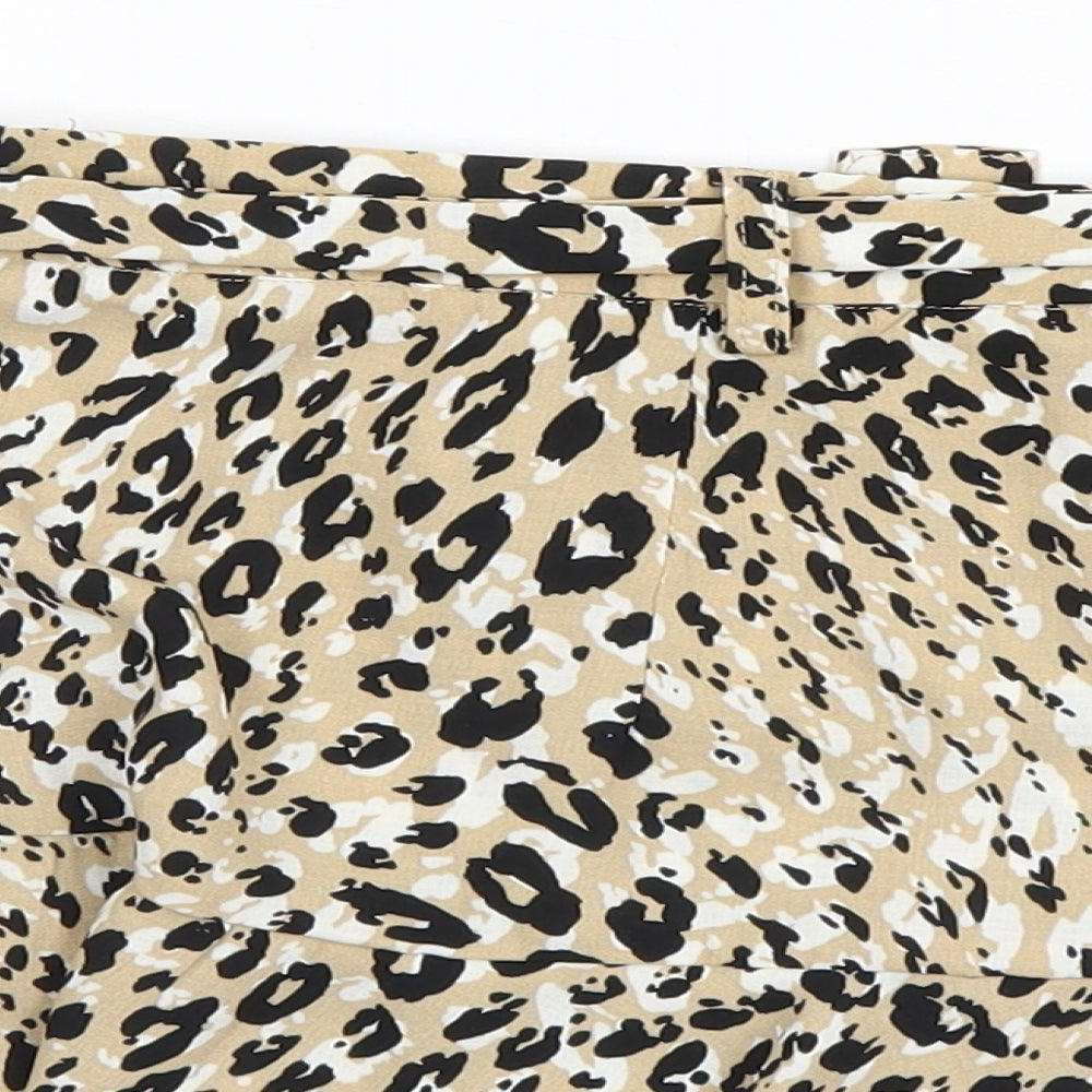 Stradivarius Womens Brown Animal Print  A-Line Skirt Size S
