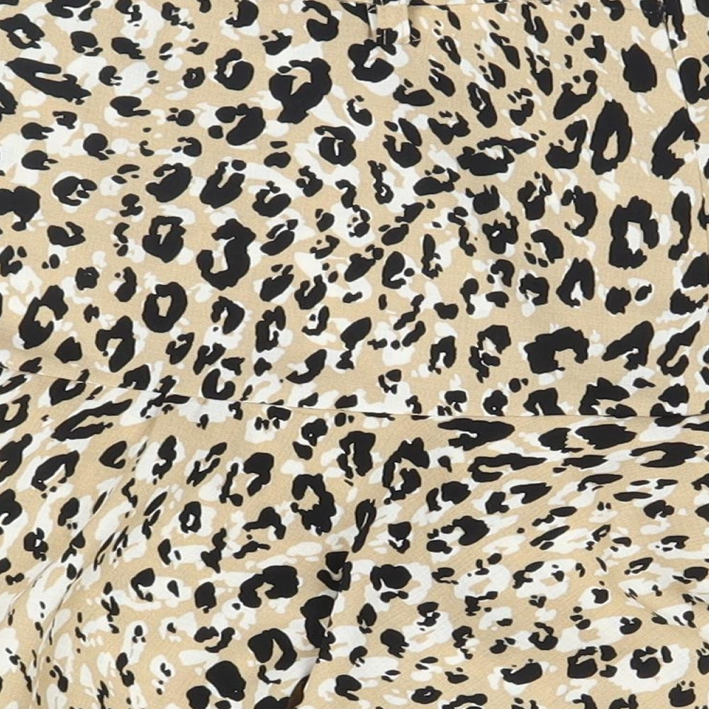 Stradivarius Womens Brown Animal Print  A-Line Skirt Size S