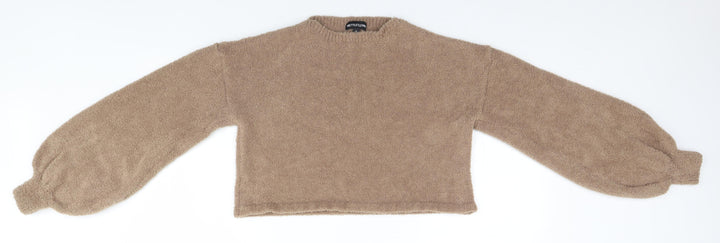 PRETTYLITTLETHING Womens Brown Pullover Jumper Size S