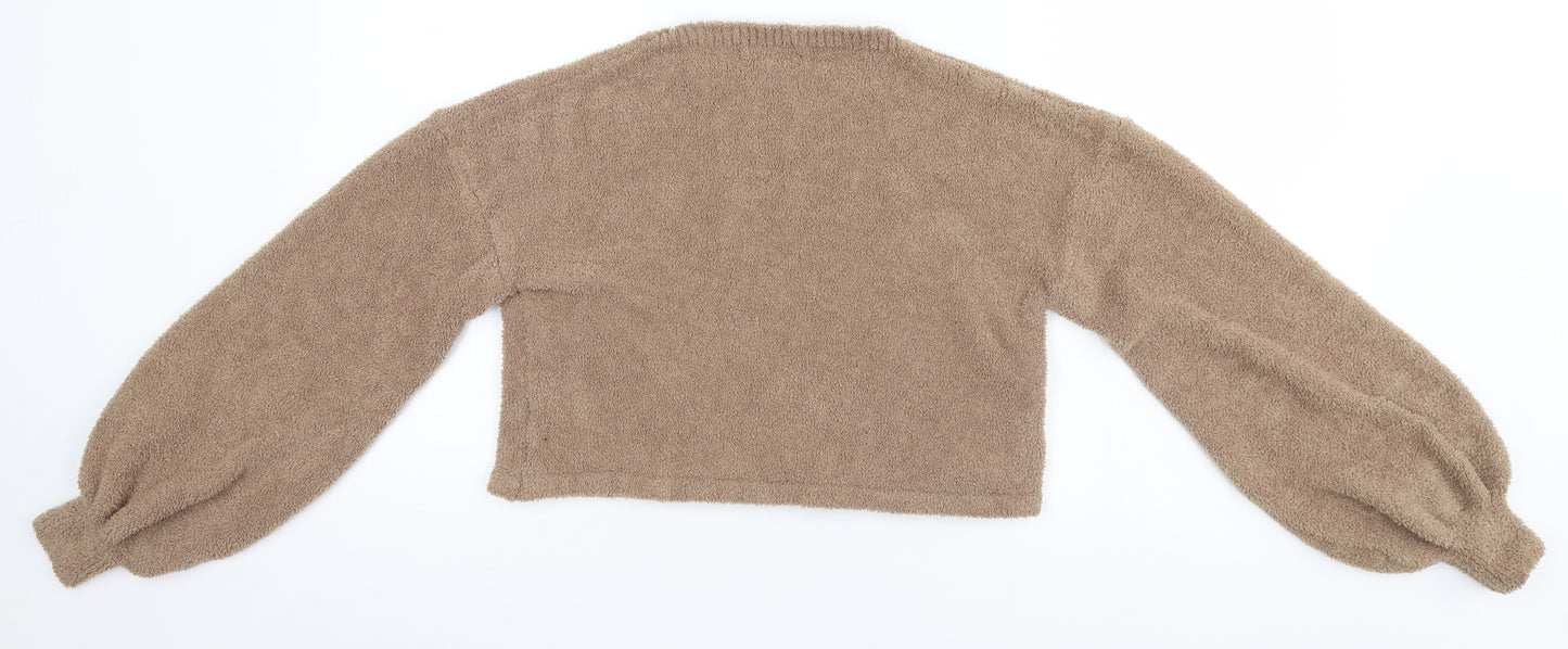 PRETTYLITTLETHING Womens Brown   Pullover Jumper Size S
