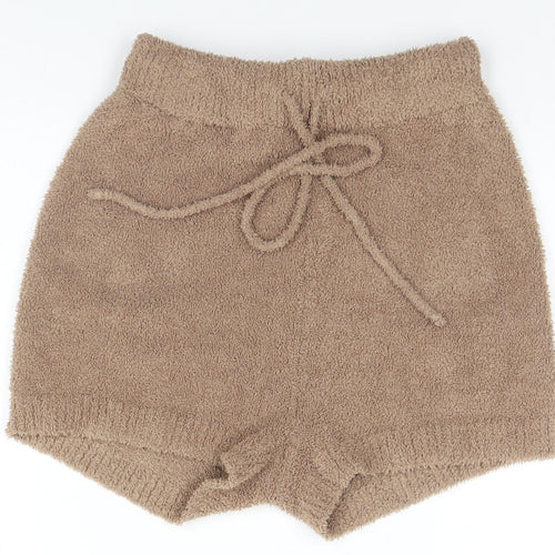 PRETTYLITTLETHING Womens Brown   Sweat Shorts Size S