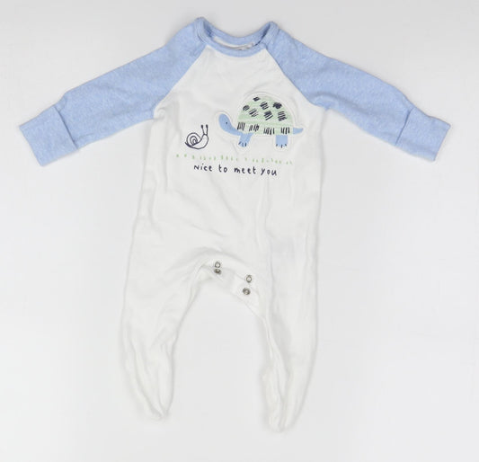 F&F Baby White   Babygrow One-Piece Size 0-3 Months  - Nice to Meet you