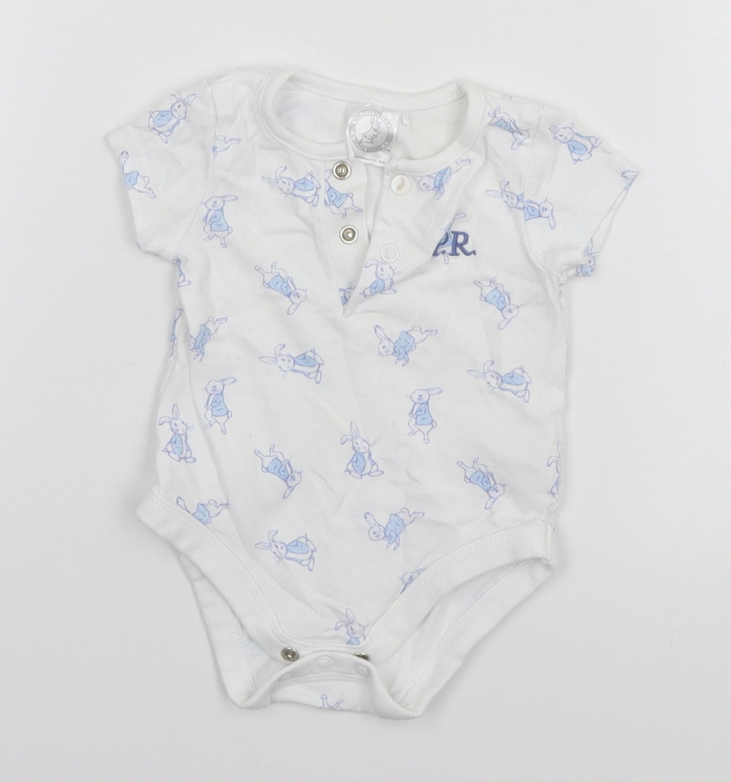 Beatrix Potter Baby White Animal Print  Leotard One-Piece Size 0-3 Months  - Peter Rabbit