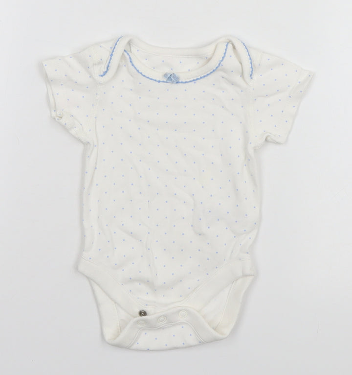 Marks and Spencer Baby White Polka Dot Leotard One-Piece Size 0-3 Months