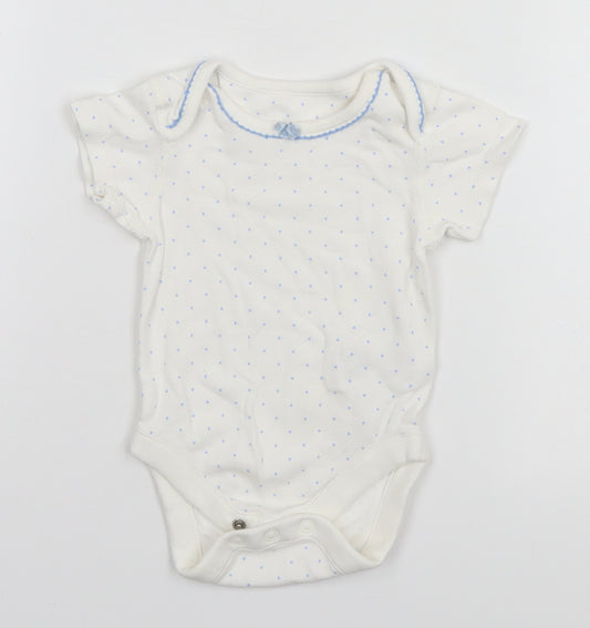 Marks and Spencer Baby White Polka Dot  Leotard One-Piece Size 0-3 Months