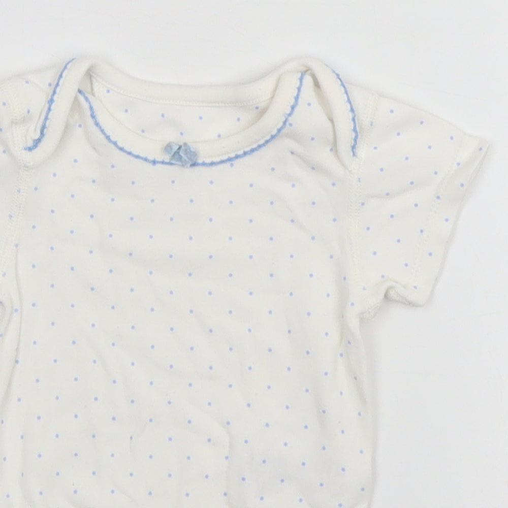 Marks and Spencer Baby White Polka Dot  Leotard One-Piece Size 0-3 Months