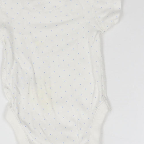 Marks and Spencer Baby White Polka Dot  Leotard One-Piece Size 0-3 Months