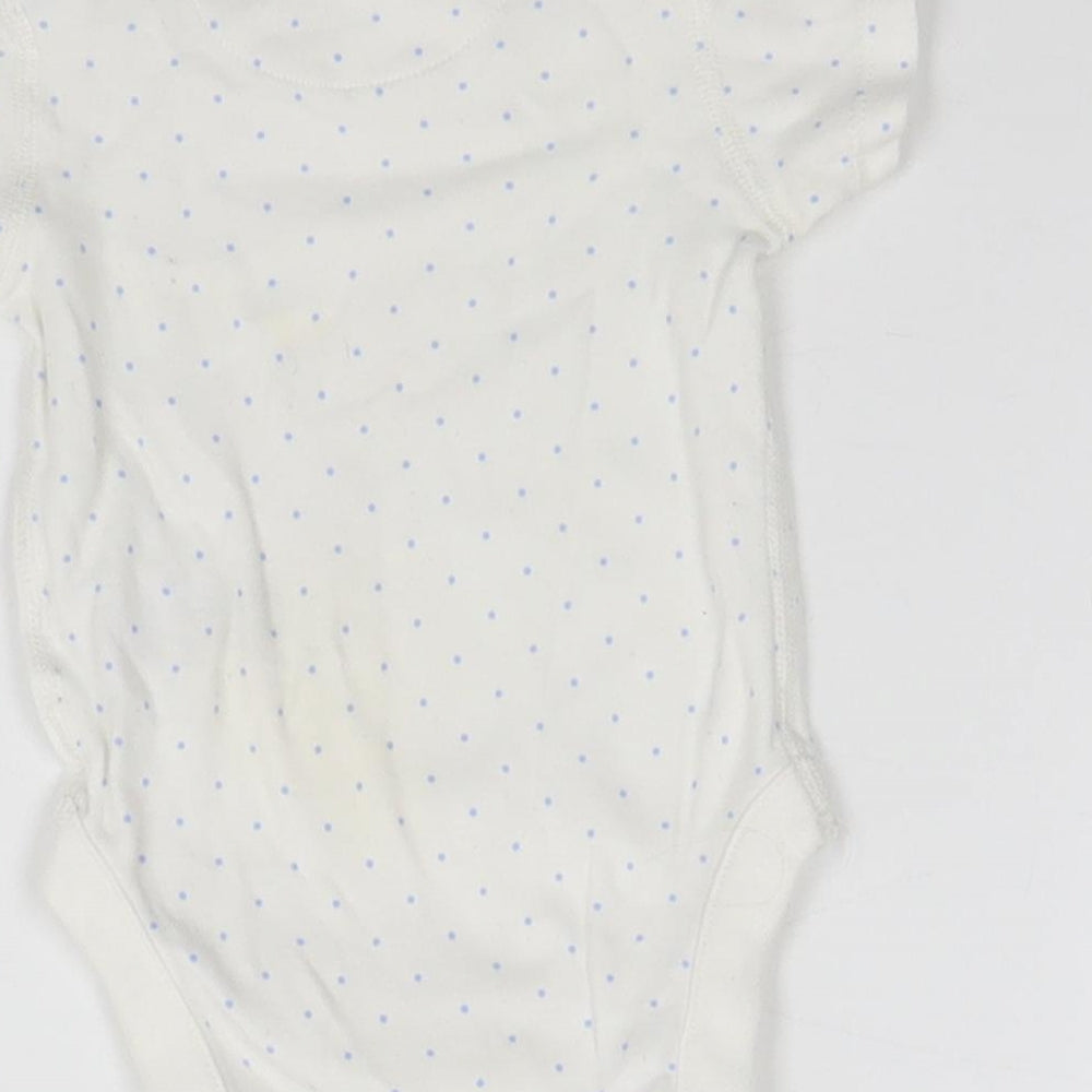 Marks and Spencer Baby White Polka Dot  Leotard One-Piece Size 0-3 Months