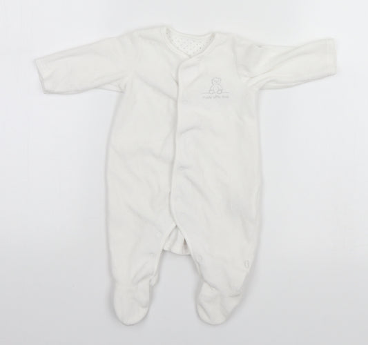 Mothercare Baby White   Babygrow One-Piece Size 0-3 Months