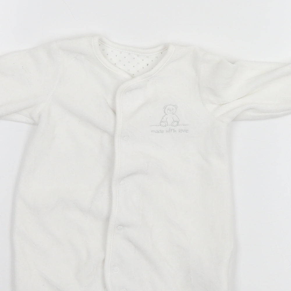 Mothercare Baby White   Babygrow One-Piece Size 0-3 Months