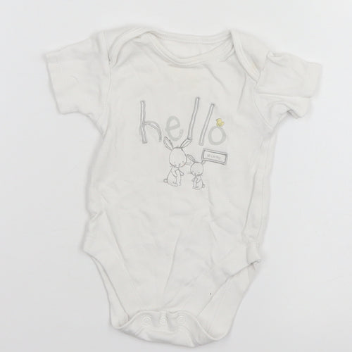 George Baby White   Leotard One-Piece Size 3-6 Months  - Hello, Bunny