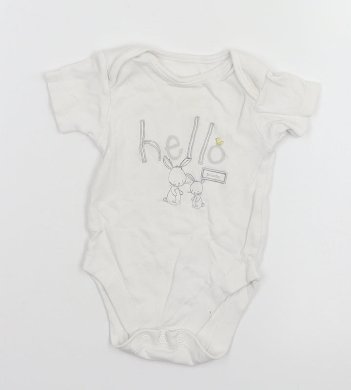 George Baby White Leotard One-Piece Size 3-6 Months - Hello, Bunny