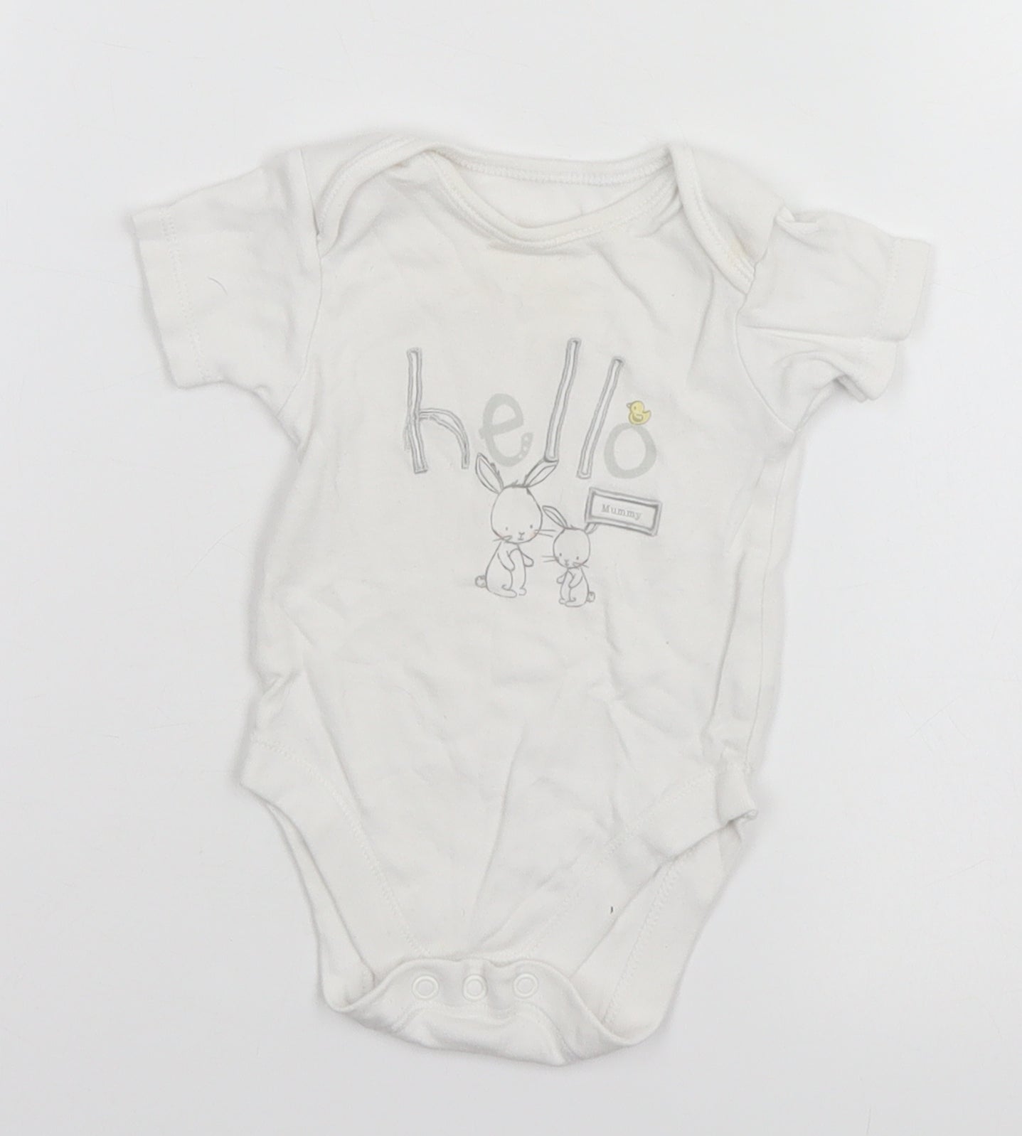 George Baby White   Leotard One-Piece Size 3-6 Months  - Hello, Bunny