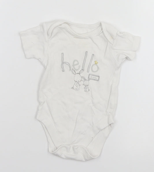 George Baby White   Leotard One-Piece Size 3-6 Months  - Hello, Bunny