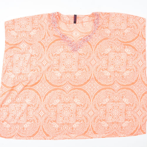Peppermint Womens Orange Fair Isle   Poncho Size M
