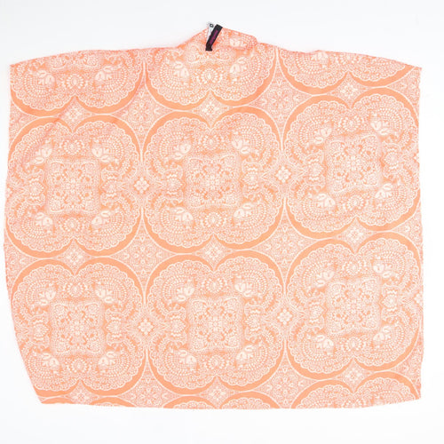 Peppermint Womens Orange Fair Isle   Poncho Size M