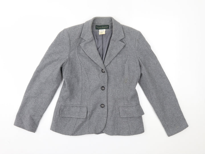 harvé benard Womens Grey Pea Coat Blazer Size 4