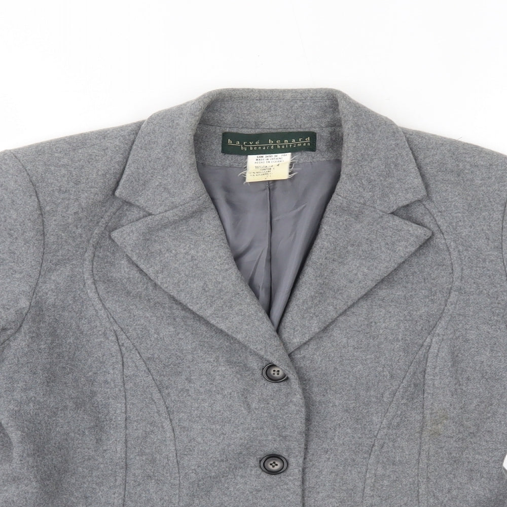 harvé benard Womens Grey   Pea Coat Blazer Size 4