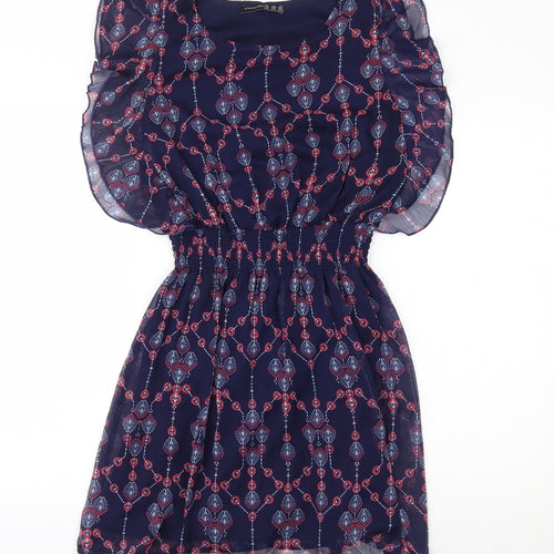 Atmosphere Womens Blue Fair Isle  A-Line  Size 10
