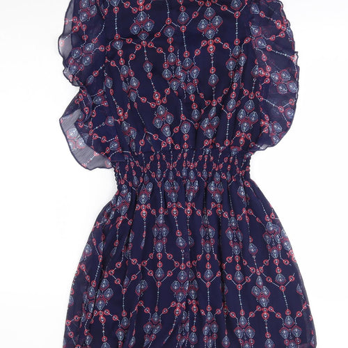 Atmosphere Womens Blue Fair Isle  A-Line  Size 10