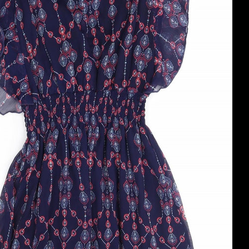 Atmosphere Womens Blue Fair Isle  A-Line  Size 10