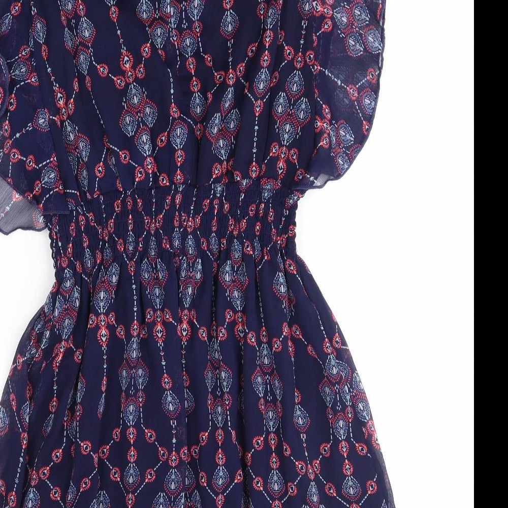 Atmosphere Womens Blue Fair Isle  A-Line  Size 10