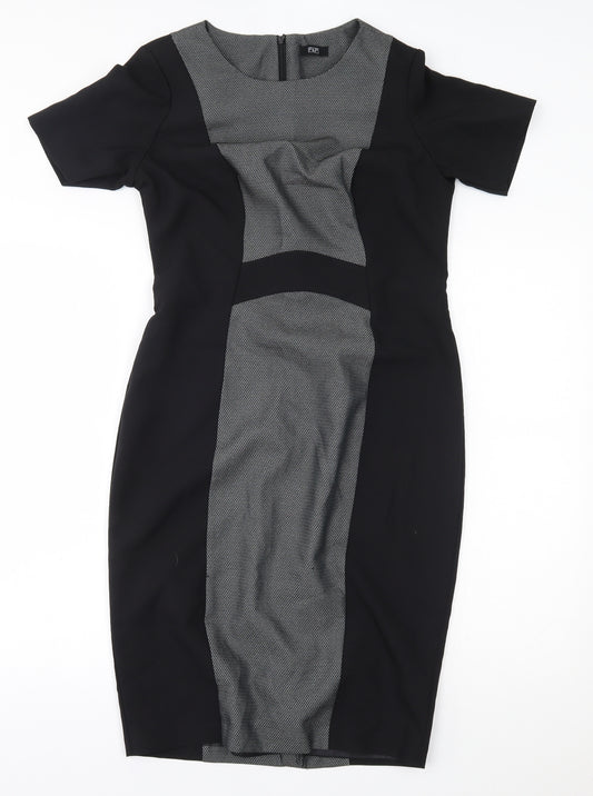 Front view of F&F women’s black a-line, size UK 10