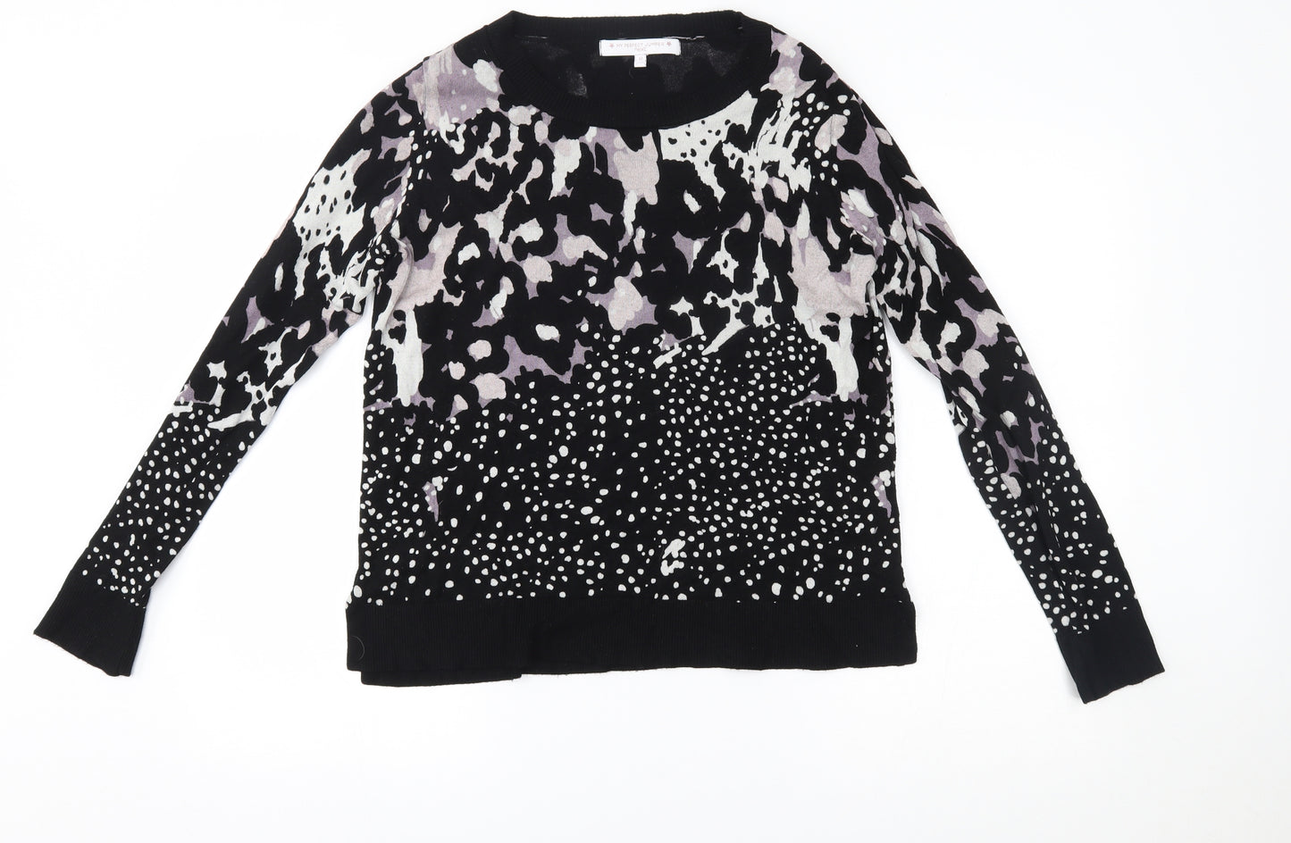 NEXT Womens Black Animal Print  Pullover Jumper Size 12