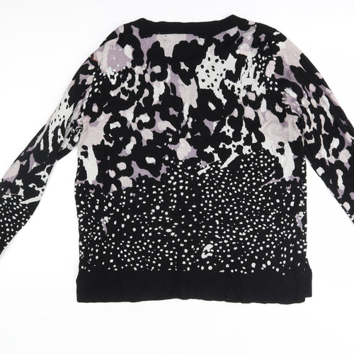 NEXT Womens Black Animal Print  Pullover Jumper Size 12