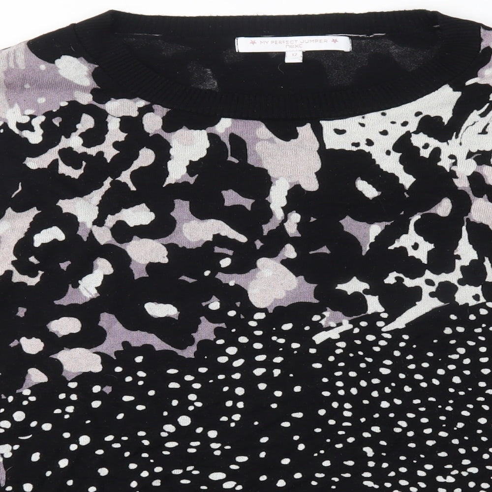 NEXT Womens Black Animal Print  Pullover Jumper Size 12