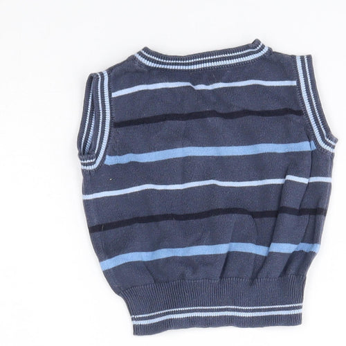 Matalan Baby Blue Striped  Vest Jumper Size 0-3 Months
