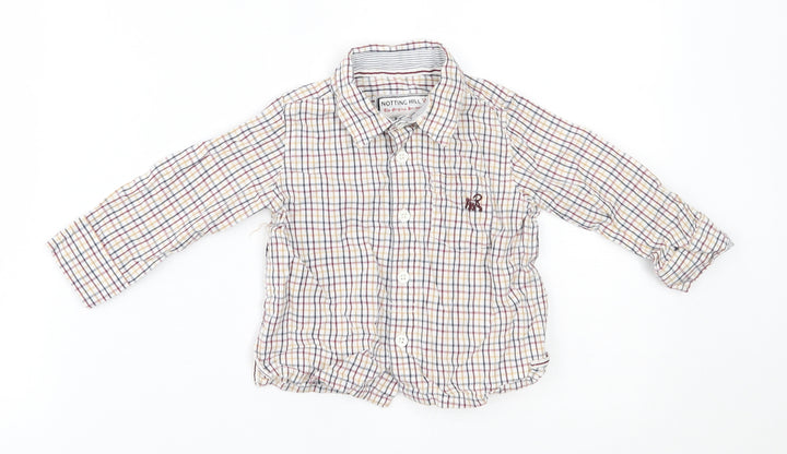notting hill Boys Multicoloured Plaid Basic Button-Up Size 6-9 Months