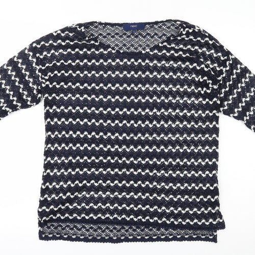 NEXT Womens Blue Striped  Pullover Jumper Size 10